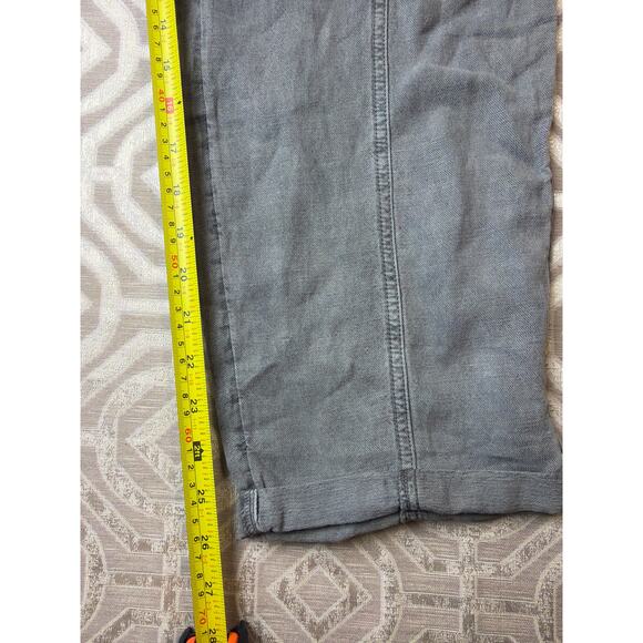 C&C California Gray Linen Cropped Pants Rope Belt Women’s Size XL Casual Boho - Picture 4 of 9